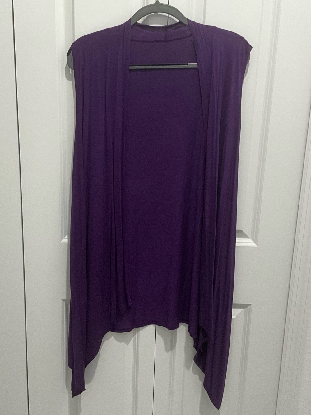 L-XL Sleeveless Shrug Sweater Vest Open Draping Front VG - Xlnt.